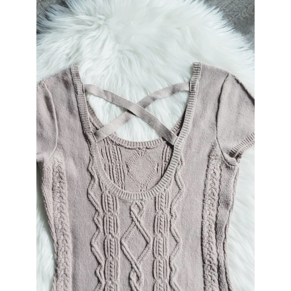 NEW Anthropologie Cable-Knit Tan Romper - Size Small - Picture 9 of 9